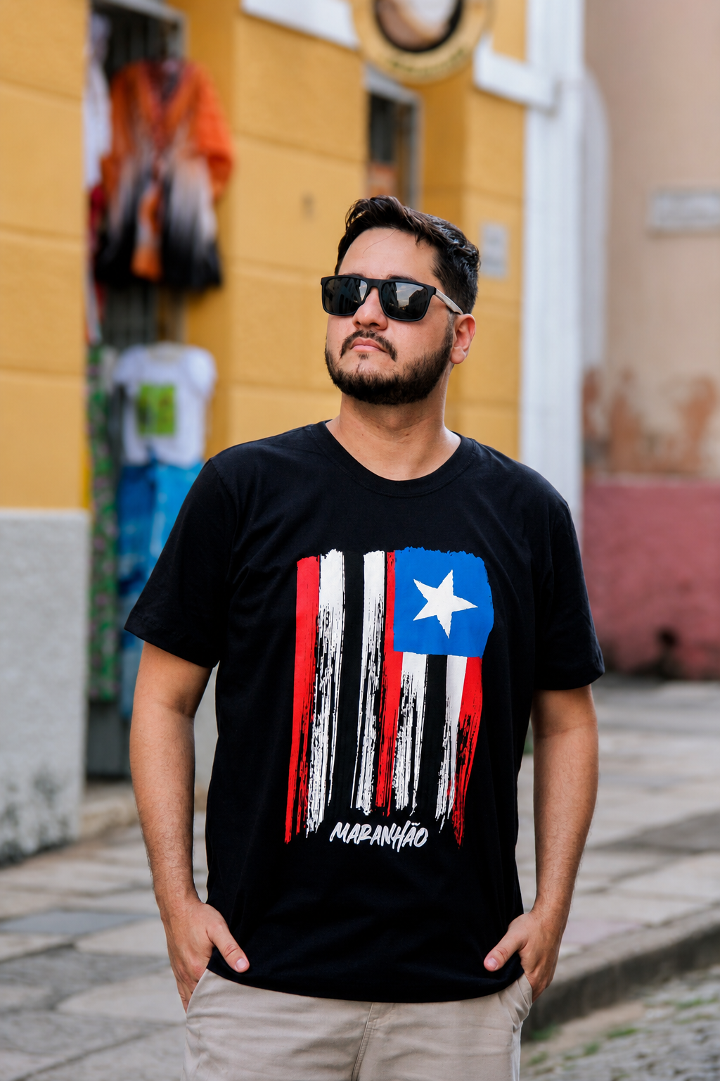 Camisa bandeira do Maranhão preta